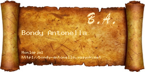 Bondy Antonella névjegykártya